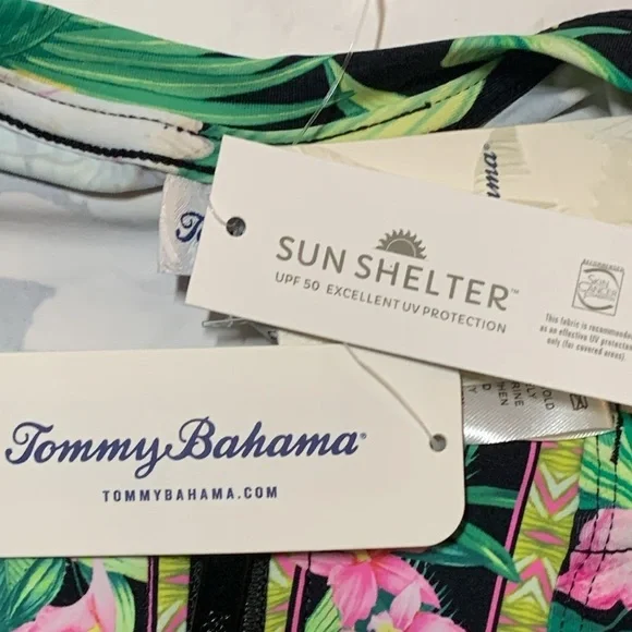 Tommy Bahama Orchid Garden Swim Rash Guard Top Full Zip Size XS UPF 50 NWT